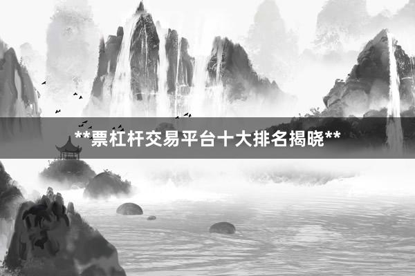 **票杠杆交易平台十大排名揭晓**