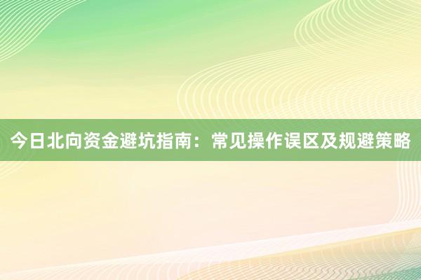 今日北向资金避坑指南：常见操作误区及规避策略