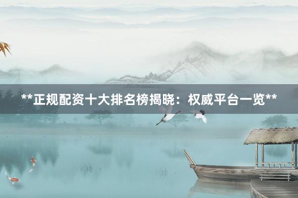 **正规配资十大排名榜揭晓：权威平台一览**