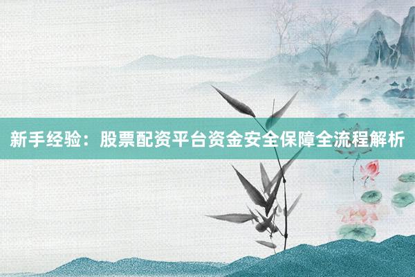 新手经验：股票配资平台资金安全保障全流程解析