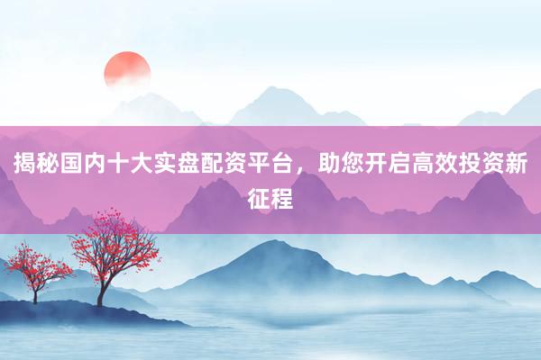 揭秘国内十大实盘配资平台，助您开启高效投资新征程