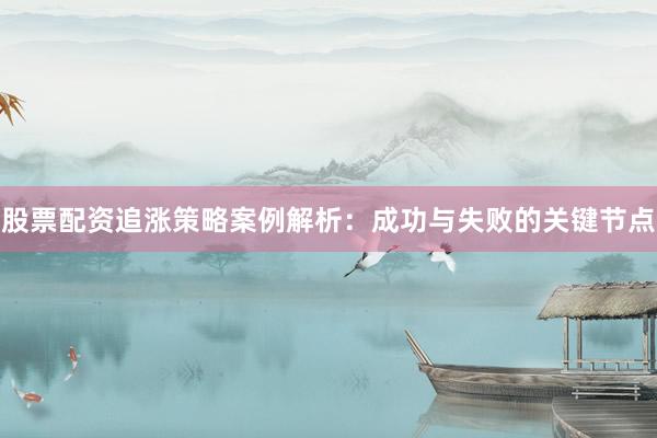 股票配资追涨策略案例解析：成功与失败的关键节点