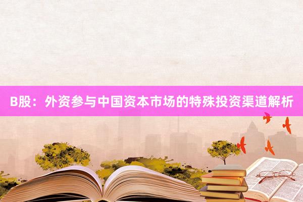 B股：外资参与中国资本市场的特殊投资渠道解析